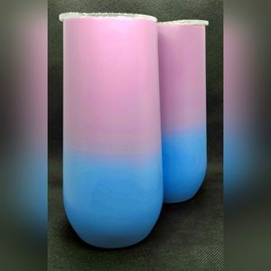 Ombre Champagne Flute - Wine Tumbler - Insulated Set Of 2